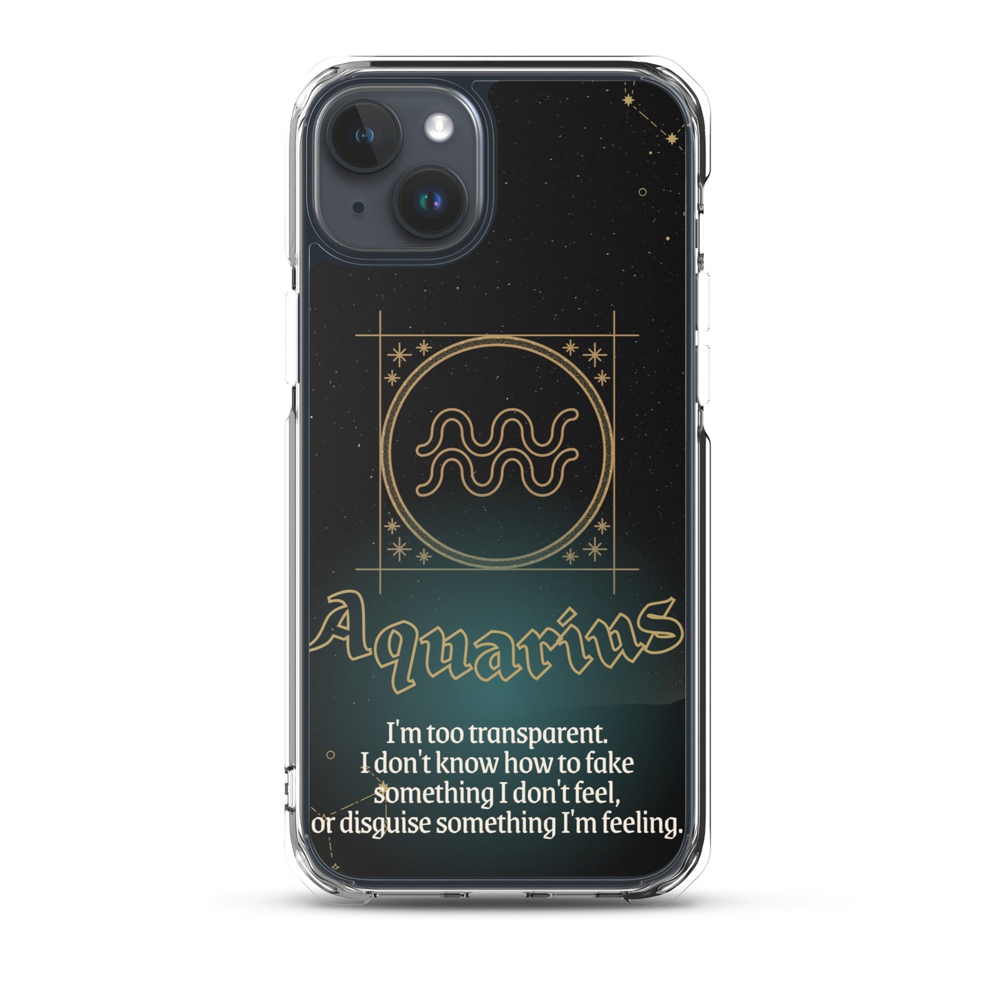 Aquarius Themed Thermoplastic Polyurethane (TPU) and Polycarbonate (PC) phone case